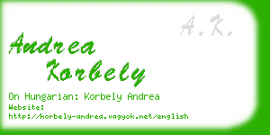 andrea korbely business card